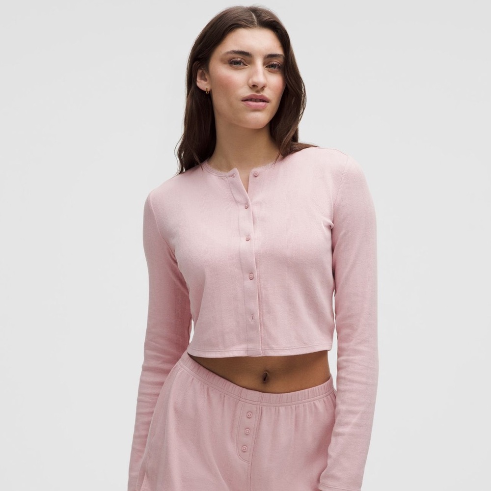 Lululemon pointelle button up shirt